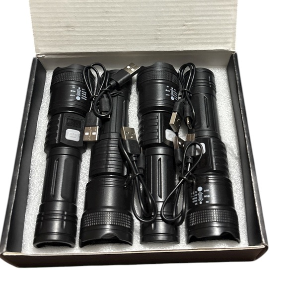 Strong Rechargable Light Flashlight Set of 4 - Picture 2 of 2